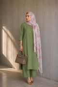 MYRA & NYRA Linen Blend 3 Piece Set-GREEN