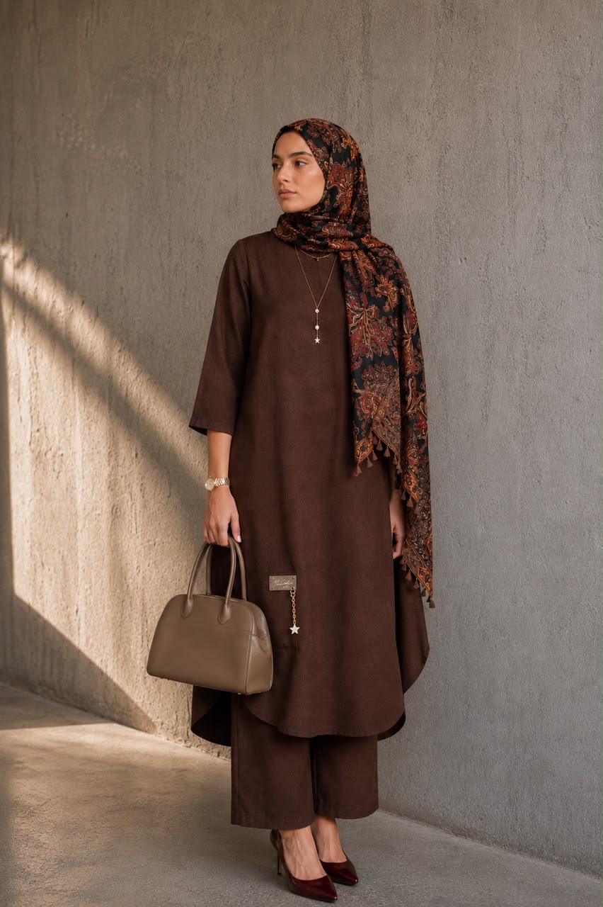 MYRA & NYRA Linen Blend 3 Piece Set-Brown